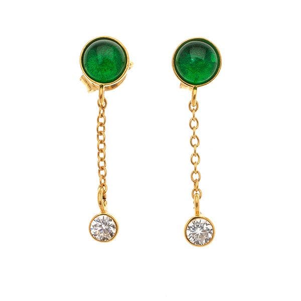 Earrings siliver 925o with Emerald stone