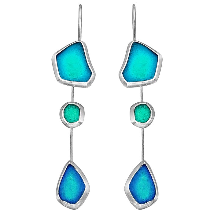 Earrings silver 925o seaglass