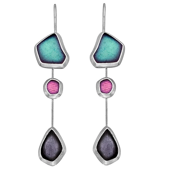 Earrings silver 925o seaglass