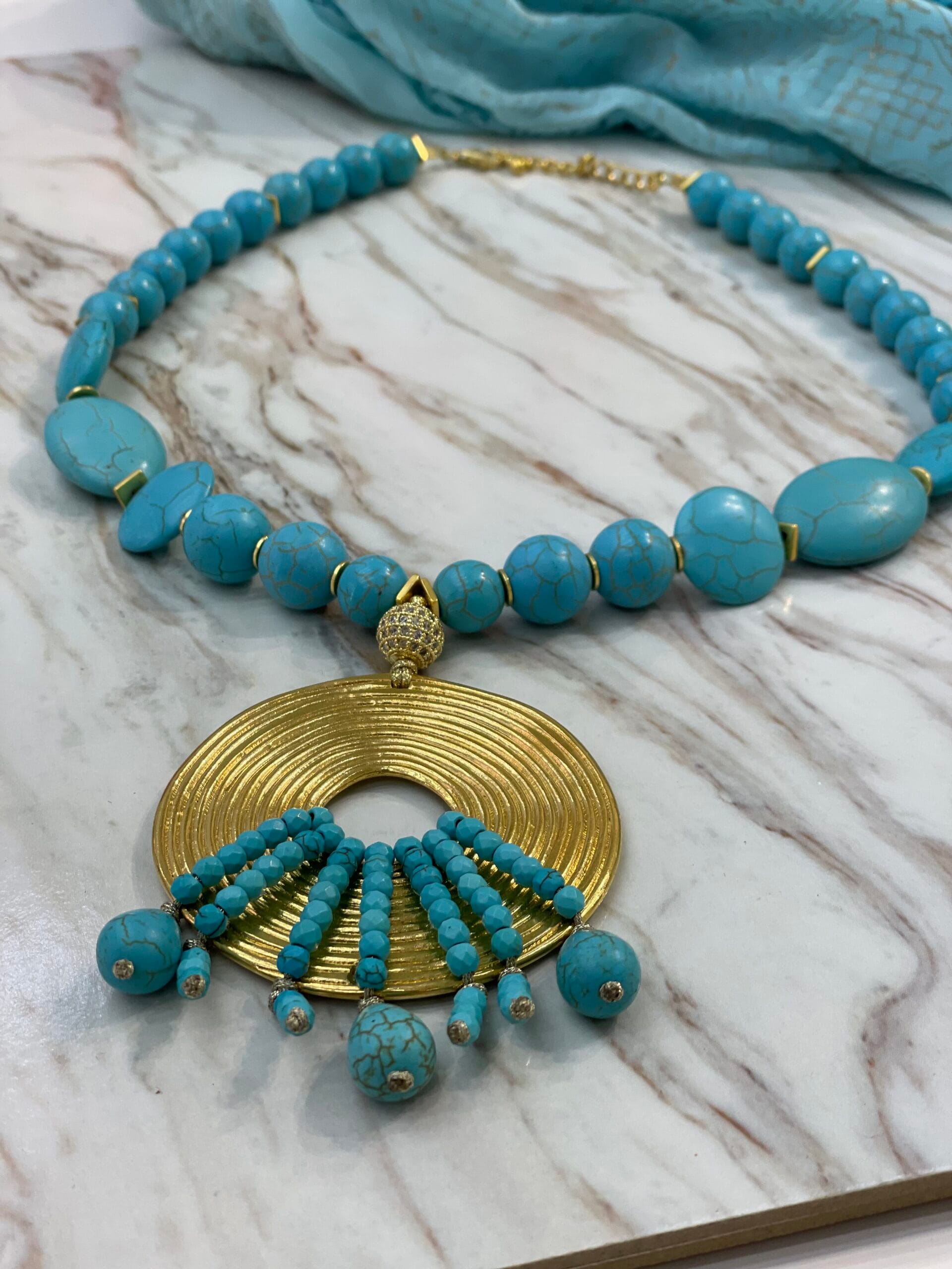 Necklace with semi-precious stones