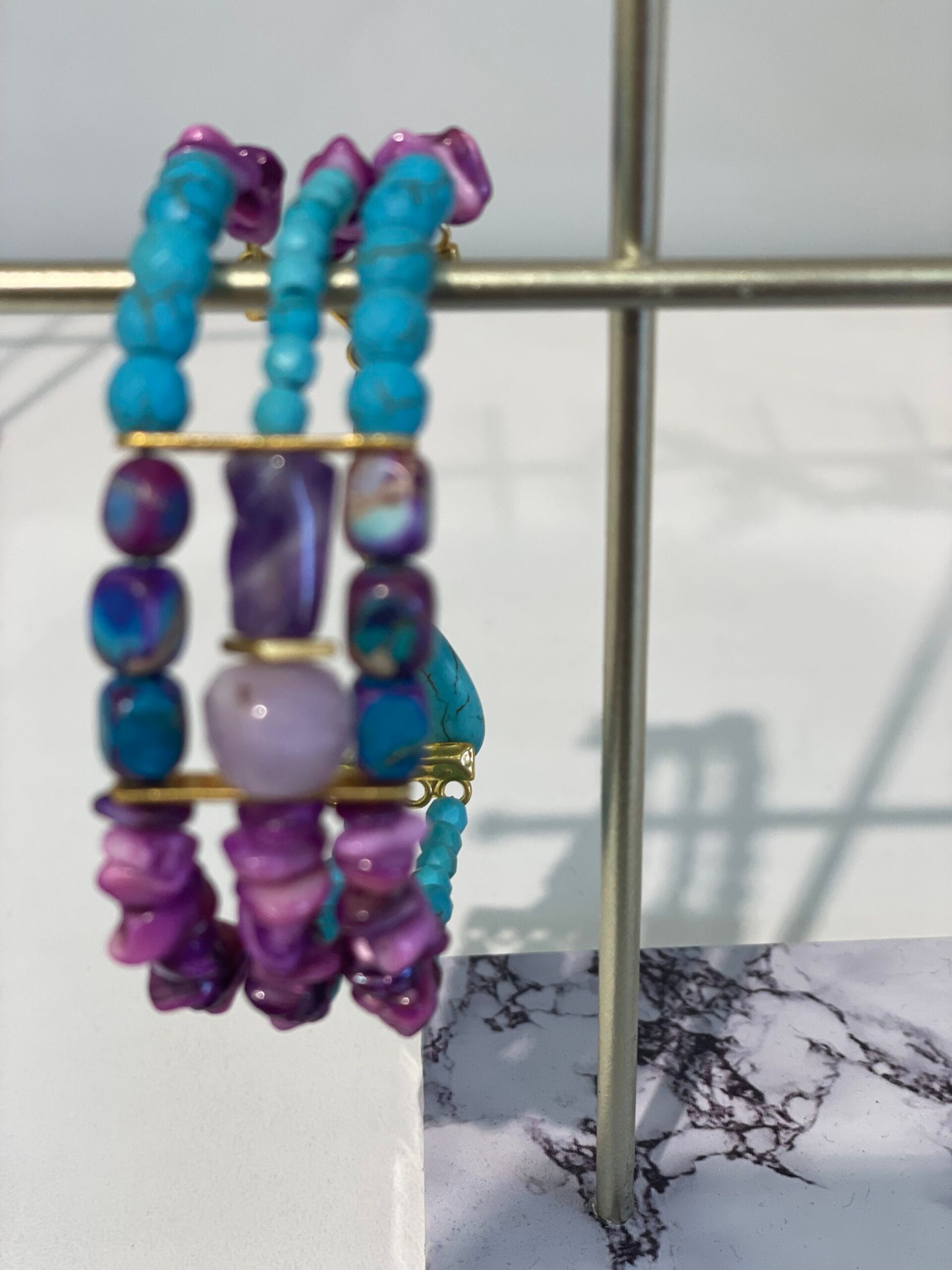Bracelet with semi-precious stones